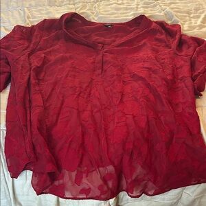 Torrid Elegant Red Sheer Women's Top